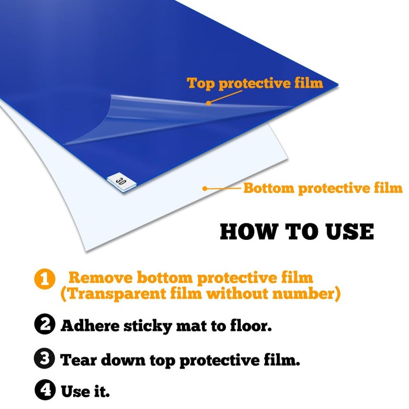 SATECH Sticky/Tacky/Adhesive Mat 26" x 45" White (Case of 4 Mats,30 Sheets Each) for Cleanroom Laboratory Hospital Construction Pets - Image 5