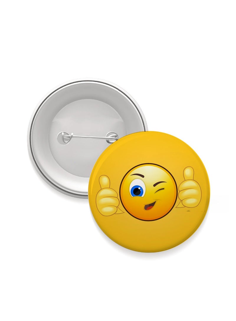 PRINTSHOP4ME Smiley Emoji Button Pins for Kids and Adults - Perfect for for Backpacks - Jackets - Fun Badge Pins - Expressive Smiley Emoji Badges - Image 1
