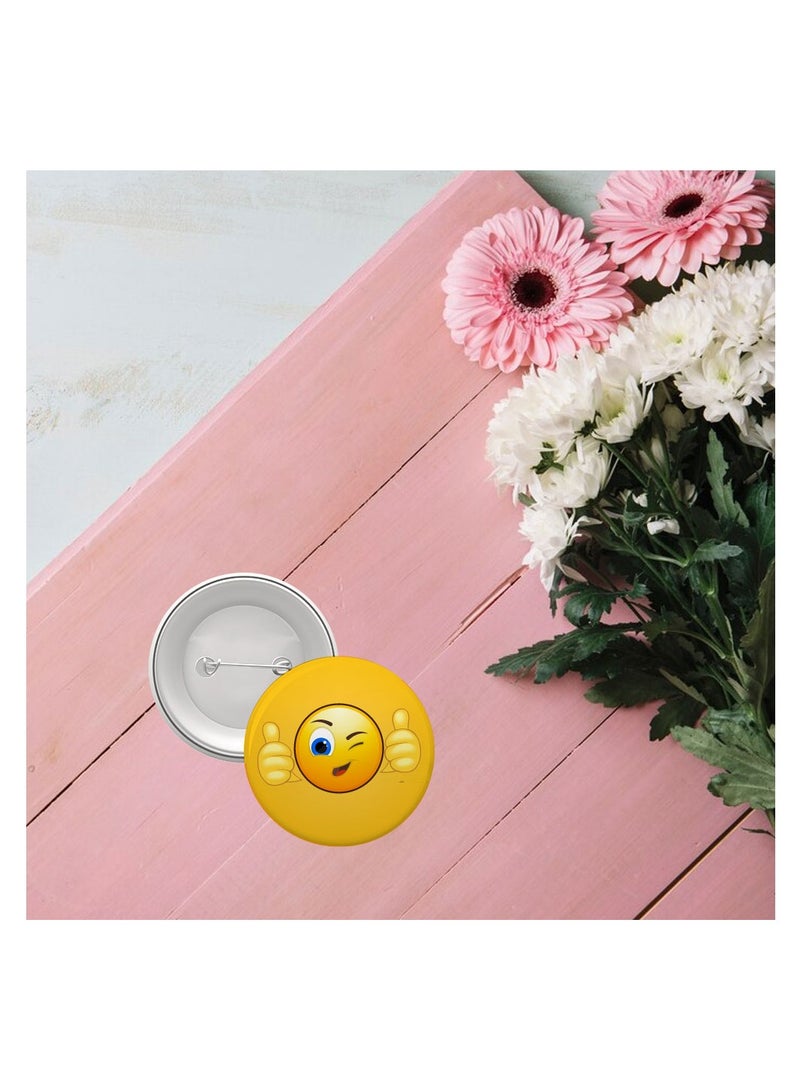 PRINTSHOP4ME Smiley Emoji Button Pins for Kids and Adults - Perfect for for Backpacks - Jackets - Fun Badge Pins - Expressive Smiley Emoji Badges - Image 4