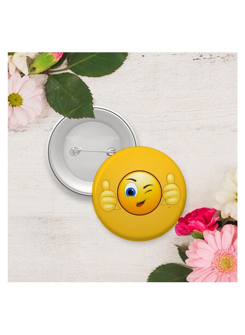 PRINTSHOP4ME Smiley Emoji Button Pins for Kids and Adults - Perfect for for Backpacks - Jackets - Fun Badge Pins - Expressive Smiley Emoji Badges - Image 3