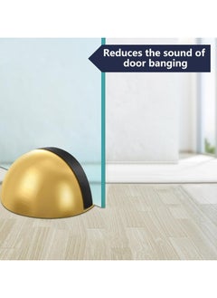 Oasisgalore 4 Pcs Stainless Steel Floor Door Stoppers with 3M Adhesive, Drill-Free or Drilled Installation (Gold)  - Image 3