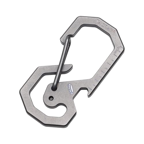 TACRAY Compact Carabiner Keychain Clip, Titanium EDC key holder, Anti-Lost Keychain Hook, Multi-tool Bottle Opener Keychain, Quick Released Backpack Clasp - Image 1