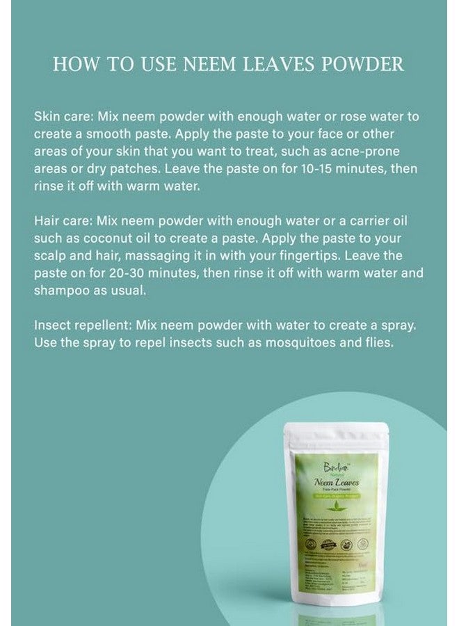 Bindian Neem Powder for Men & Women | Natural Face Pack Powder (50g) - Image 3