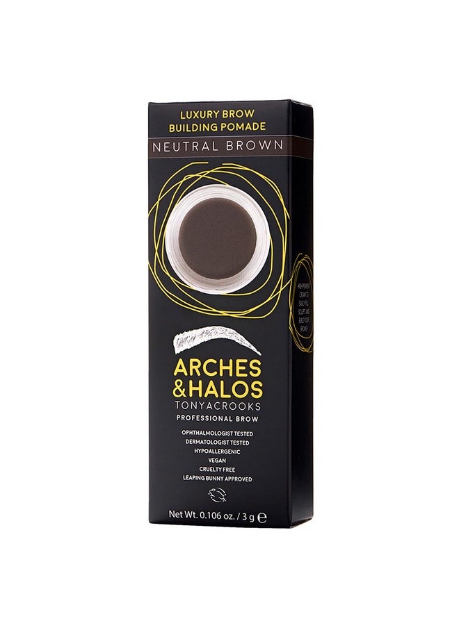 Arches & Halos - Luxury Brow Building Pomade Neutral Brown Tinting Brow Definer For Sculpting And Shaping Eyebrows Soft Smudgeproof Silky Texture Lightweight Cream And Gel Blend 0.016 Oz - Image 1
