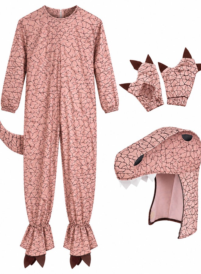 Toy Land Kids Dinosaur Costume Set with Hood and Claw Gloves – Animal Fancy Dress Outfit for Boys & Girls of age 4 to 5 years - Image 1