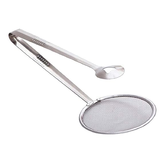Kruptl MultiFunctional 2 in 1 Fry Tool Filter MultiFunctional 2 in 1 Fry Tool Filter Spoon Snack Strainer with Clip Oil Frying BBQ Filter Stainless Steel Mesh Colander Serving Pack of 1 - Image 5