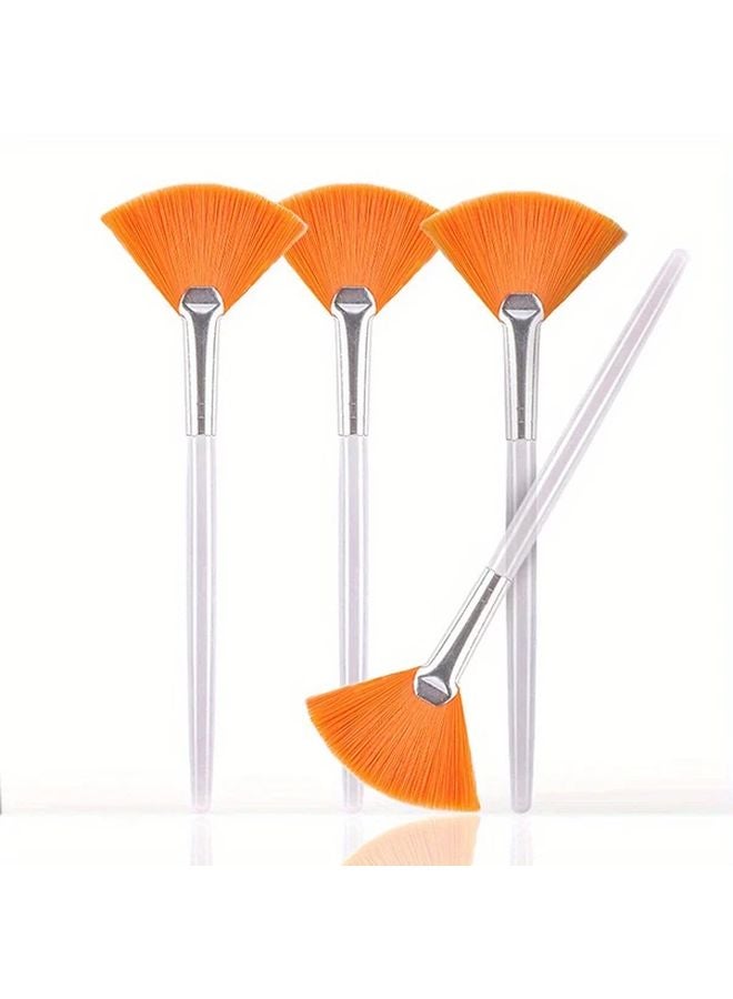 4 قطع فرشاة مروحة الشعر الأبيض للأقنعة الواقية للوجه والعناية بالبشرة وكريمات التجميل - Image 4