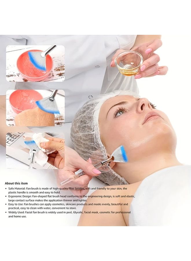 4 قطع فرشاة مروحة الشعر الأبيض للأقنعة الواقية للوجه والعناية بالبشرة وكريمات التجميل - Image 3