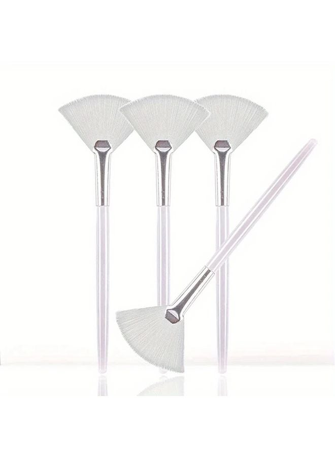 4 قطع فرشاة مروحة الشعر الأبيض للأقنعة الواقية للوجه والعناية بالبشرة وكريمات التجميل - Image 1