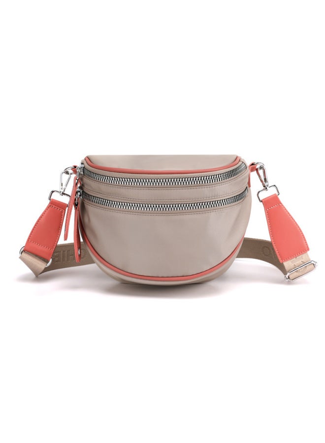 Chi Bao Korean OxFord Cloth Slung Simple Shoulder Fashion Women's Bag Lightweight Shell Practical Small Bag Wholesale-Color:Khaki  - Image 1