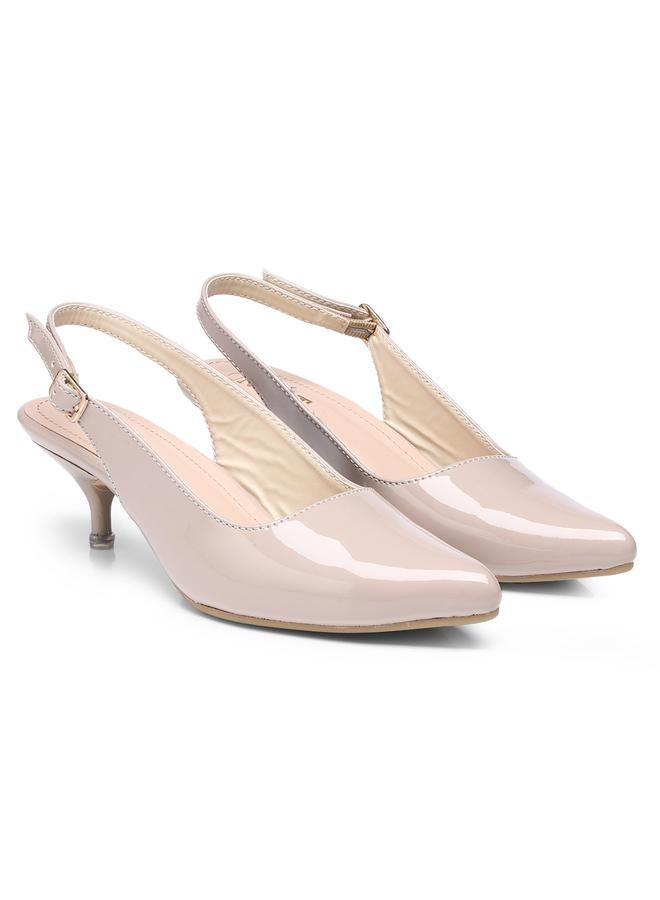 GNIST GNIST Plain Pointed Toe Kitten Heel Slingback Shoes  - Image 4
