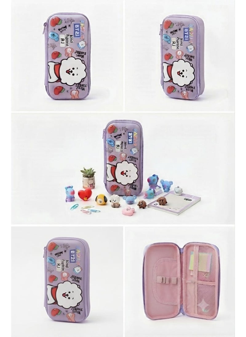 BT21 RJ Alpaca Character School Pencil Case - Multi-Purpose - Image 4