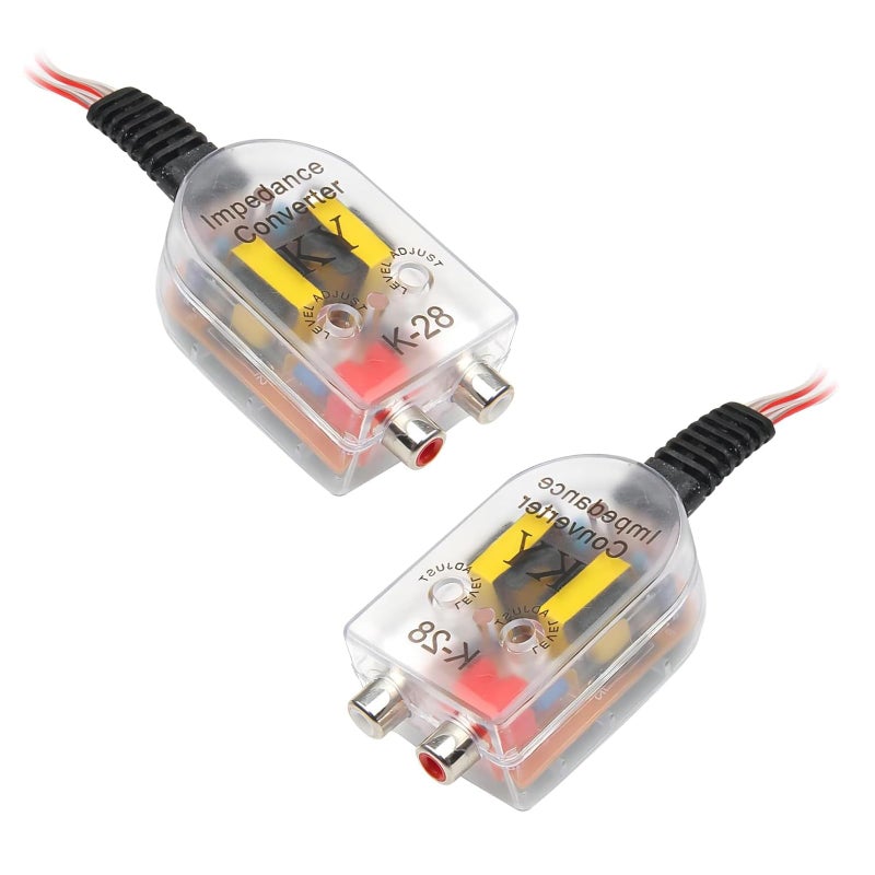 ijuicy 2 PCS RCA Converter Car Audio, Automobile Line Output Subwoofer, Speaker to RCA, High Low Level Converter - Image 1