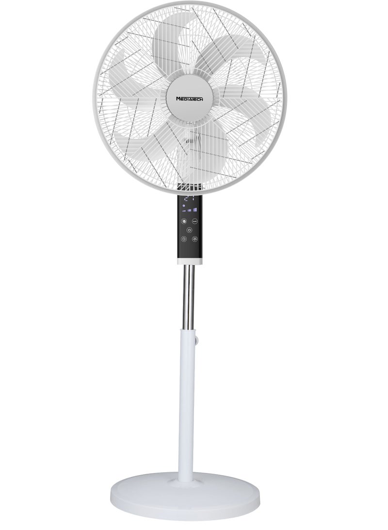 MediaTech Stand Fan 18" 6 Blades - White - Remote Control MT-SF50R