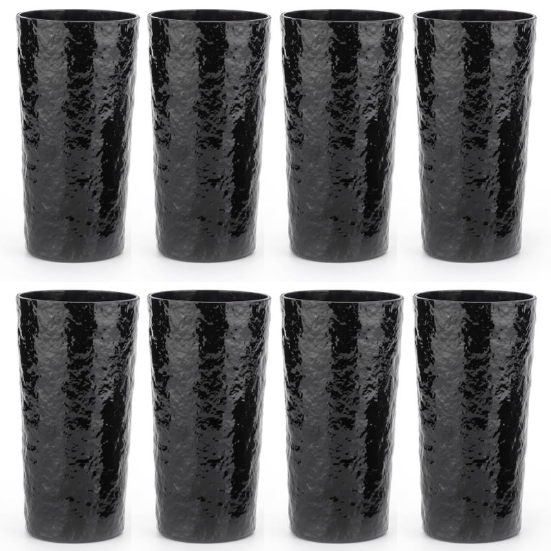 KX-WARE 18-ounce Acrylic Highball Glasses Plastic Tumbler, set of 8 Black - Image 1
