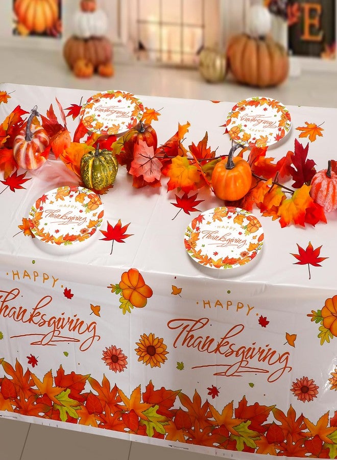 Atonofun Thanksgiving Disposable Tablecloths, Autumn Harvest Plastic Table Cover Waterproof Rectangular for Home, Fall Themed Parties, 3 Pack 54x108 Inch - Image 4
