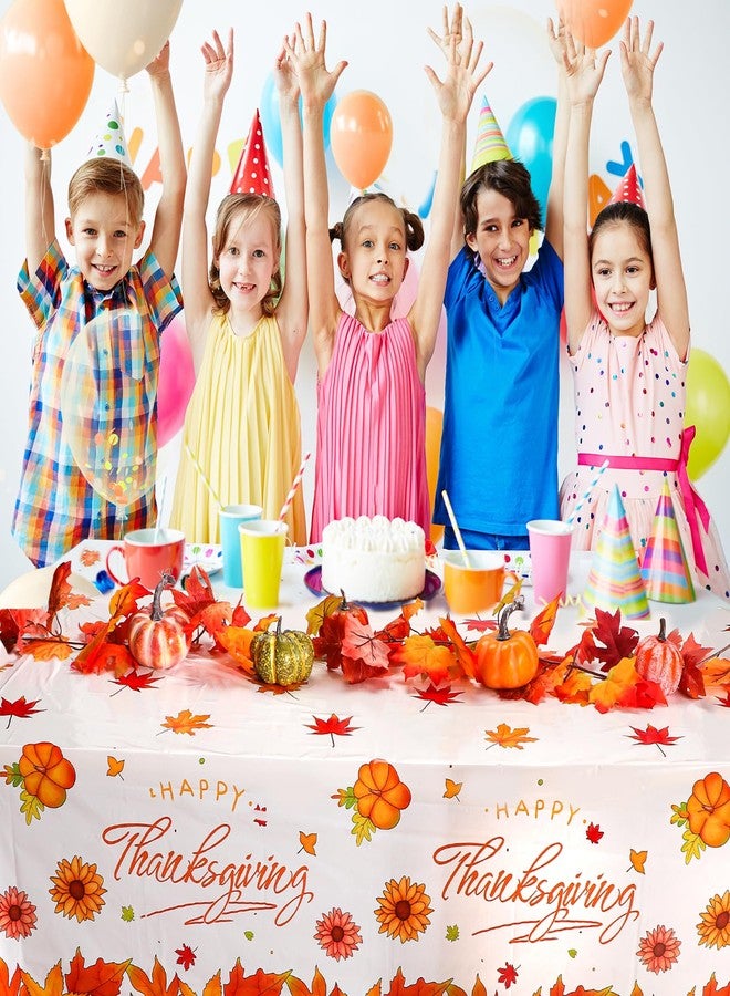 Atonofun Thanksgiving Disposable Tablecloths, Autumn Harvest Plastic Table Cover Waterproof Rectangular for Home, Fall Themed Parties, 3 Pack 54x108 Inch - Image 5
