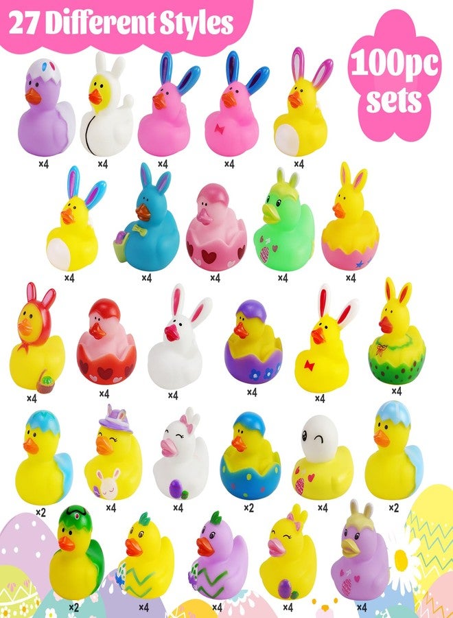 Halovin 100PCS Easter Rubber Ducks in Bulk,Assorted Gifts Party Favors ,Resurrection Bunny Rubber Duck Pack , Funny Bath Tub Toys for Kids, Baby Showers Accessories - Image 2