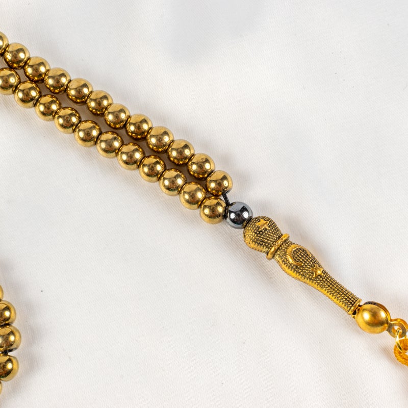 سبحة من الهيماتيت الذهبي من 99 حبة - Image 3