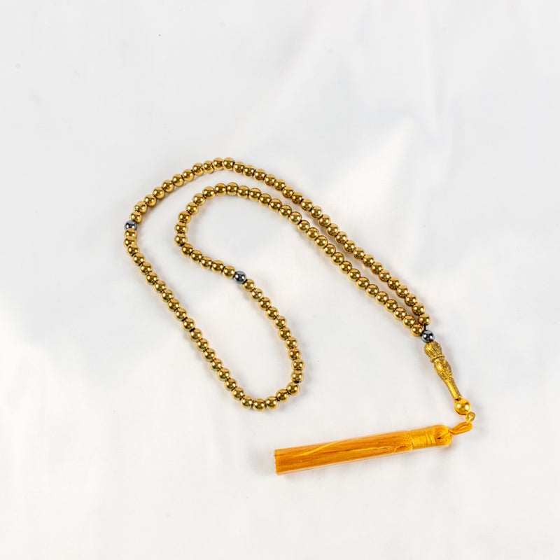 سبحة من الهيماتيت الذهبي من 99 حبة - Image 1