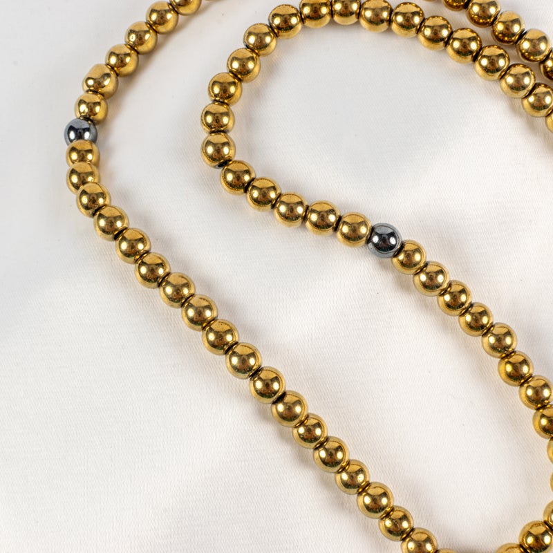 سبحة من الهيماتيت الذهبي من 99 حبة - Image 4