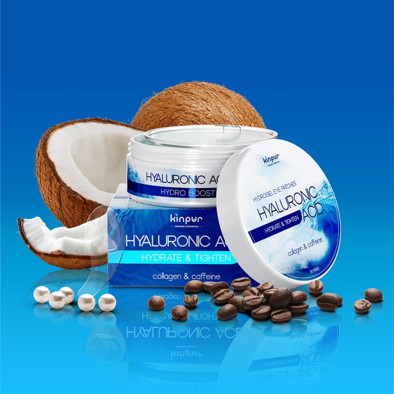 KINPUR ORGANIC COSMETICS Under Eye Patches with Collagen, Caffeine & Hyaluronic Acid - Blue Eye Masks Made to Depuff, Hydrate, Reduce Dark Circles & Eye Bags, Smooth Fine Lines â€“ Premium Facial Skincare 30 Pairs - Image 4