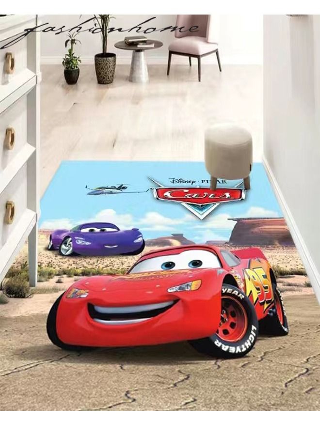 fashionhome Creative Sports Car Cartoon Theme Baby Play Mat Kids Room Carpet Super Absorbent Decoration Rug for Bedroom Easy to Clean Playing Area Mat 100 x 200 Centimeter - Image 2