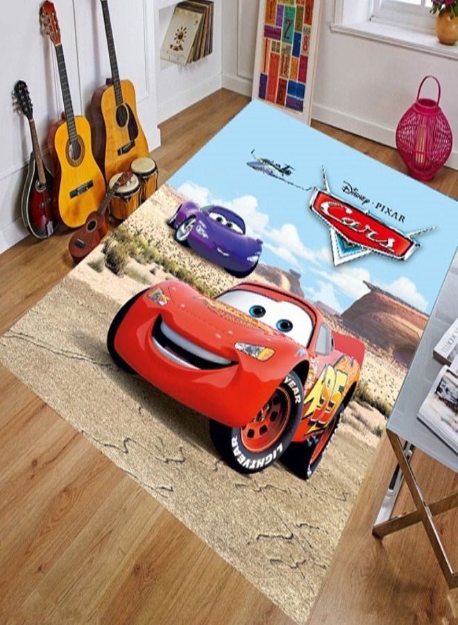 fashionhome Creative Sports Car Cartoon Theme Baby Play Mat Kids Room Carpet Super Absorbent Decoration Rug for Bedroom Easy to Clean Playing Area Mat 100 x 200 Centimeter - Image 1