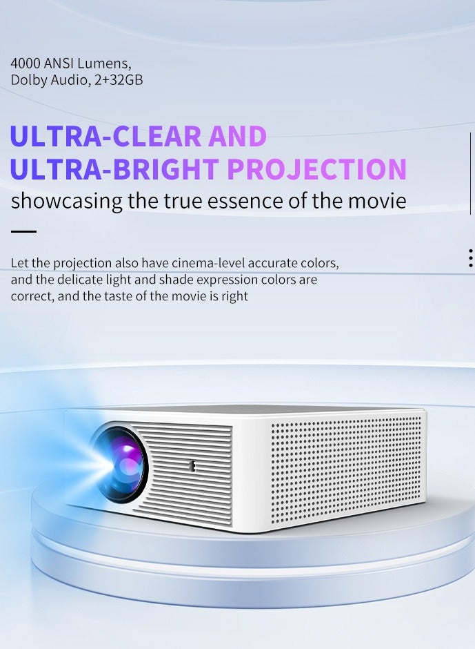 Mini portable wireless mobile phone high-definition projector for home bedroom wall projection micro projector Android projector - Image 3