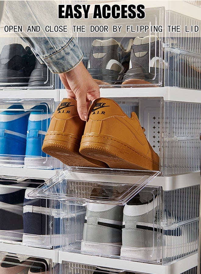 Generic 6-layer transparent folding shoe box, thickened shoe box without installation, one-piece shoe cabinet, plastic dust-proof shoe box storage box  - Image 5