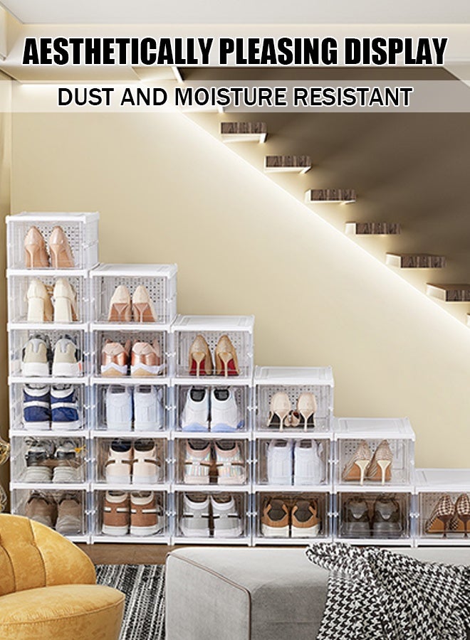 Generic 6-layer transparent folding shoe box, thickened shoe box without installation, one-piece shoe cabinet, plastic dust-proof shoe box storage box  - Image 3