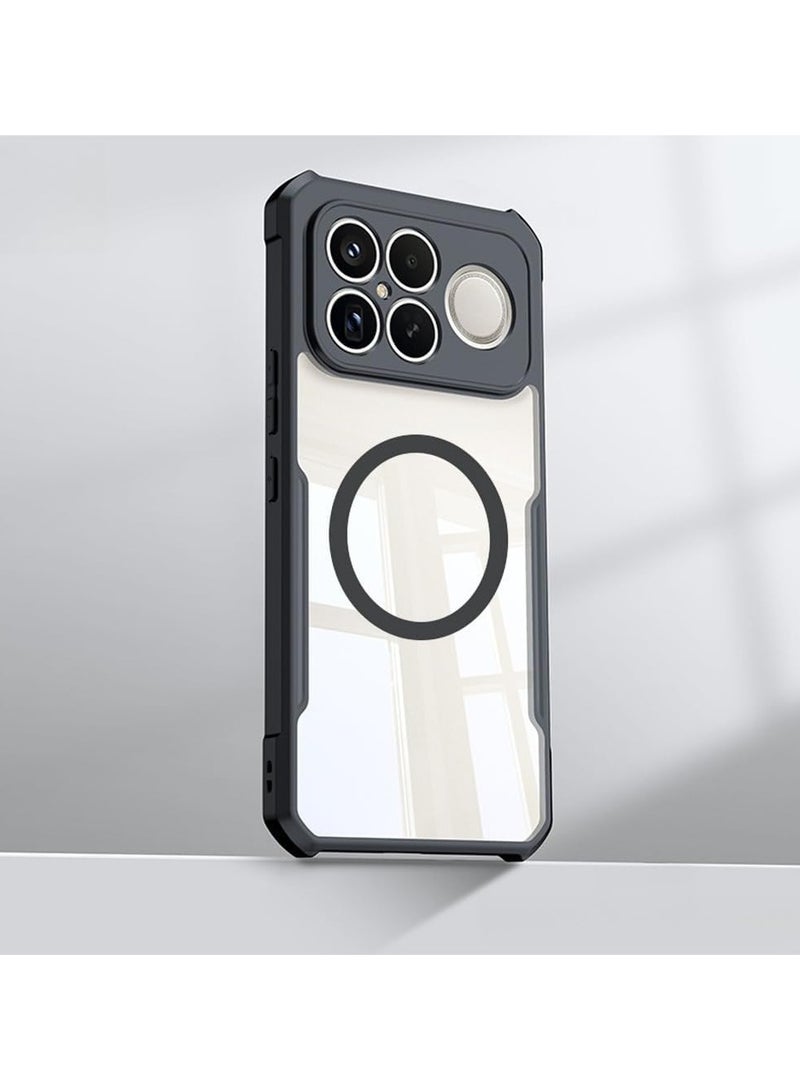 general Magnetic Protective Case Compatible with Xiaomi POCO F8 Ultra Airbag Protection Transparent Design Camera Lens Protection PC+TPU Shock-Absorbing Back Cover Supports Wireless Charging - Image 1