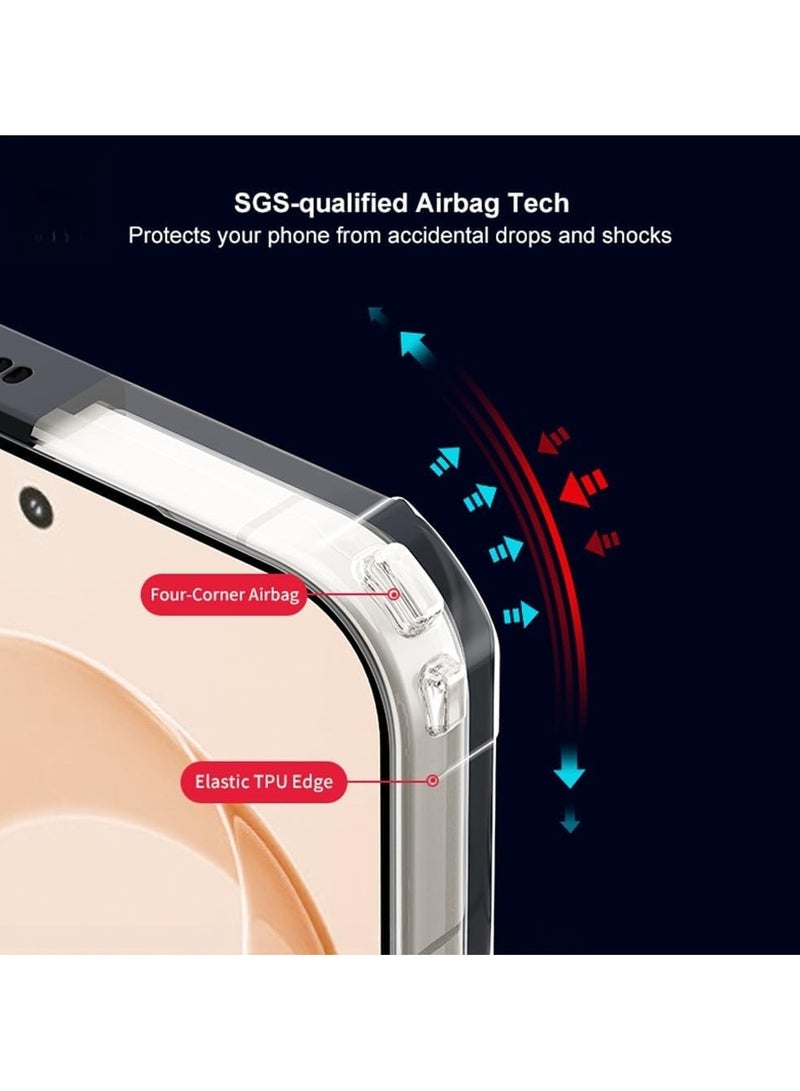 general Magnetic Protective Case Compatible with Xiaomi POCO F8 Ultra Airbag Protection Transparent Design Camera Lens Protection PC+TPU Shock-Absorbing Back Cover Supports Wireless Charging - Image 2