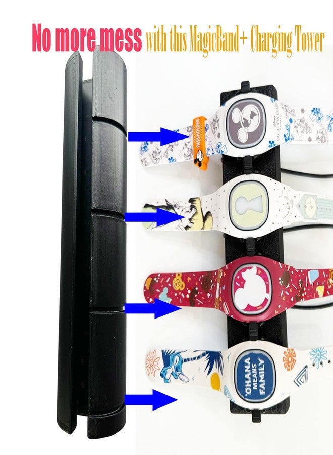 JILINWEI MultiCharger Holder for MagicBand+,Charging Stand for Charge 4 MagicBand+ at Once,Charging Station Accessories for Display Your MagicBand+ - Image 2