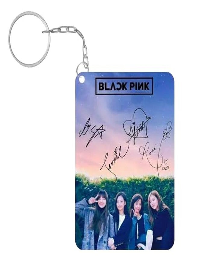 INDIACRAFT Premium (Pack of 4) BTS Black Pink Single Sided Printed Keychain For Bike, Scooty, Car, Acrylic Keyholder (Multicolor) - Image 4