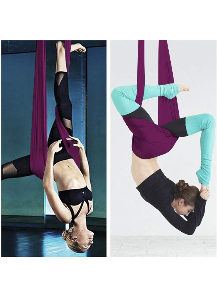 Gonice Yoga Swing Set Yoga Hammock Yoga Swing Strong Anti-Gravity Aerial Yoga Hammock Swing Yoga Swing Sling Inversion Exercises Include 2 Extensions Straps for Indoor Outdoor Home Gym Fitness  - Image 5