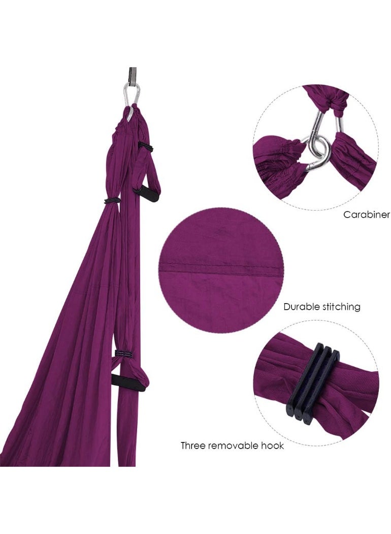 Gonice Yoga Swing Set Yoga Hammock Yoga Swing Strong Anti-Gravity Aerial Yoga Hammock Swing Yoga Swing Sling Inversion Exercises Include 2 Extensions Straps for Indoor Outdoor Home Gym Fitness  - Image 3