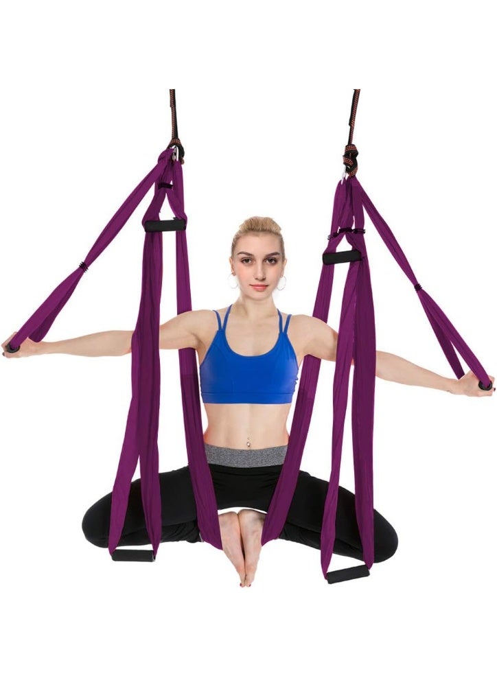 Gonice Yoga Swing Set Yoga Hammock Yoga Swing Strong Anti-Gravity Aerial Yoga Hammock Swing Yoga Swing Sling Inversion Exercises Include 2 Extensions Straps for Indoor Outdoor Home Gym Fitness  - Image 4