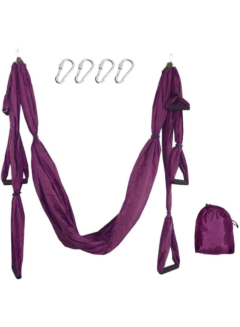 Gonice Yoga Swing Set Yoga Hammock Yoga Swing Strong Anti-Gravity Aerial Yoga Hammock Swing Yoga Swing Sling Inversion Exercises Include 2 Extensions Straps for Indoor Outdoor Home Gym Fitness  - Image 1