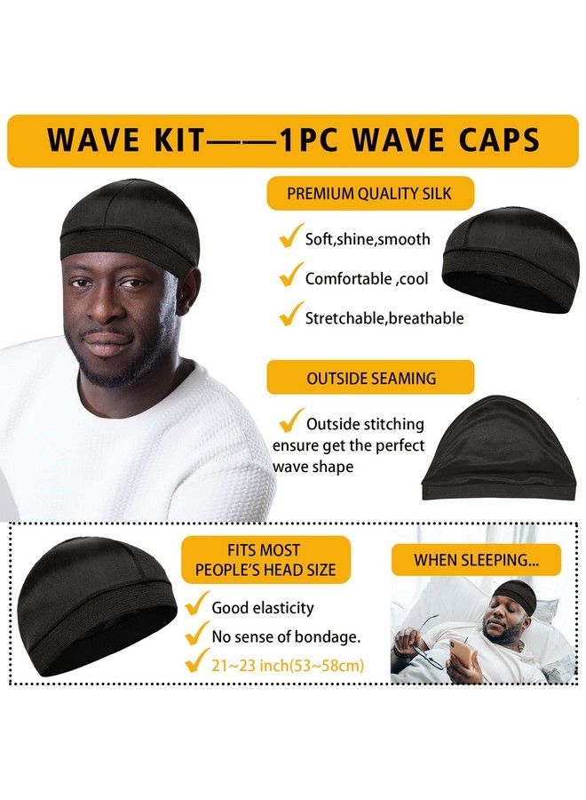 Goiple Wave Pomade For Men Strong Hold Easy Wash 360 Wave Training Hair Cream Waves Grease For Men Promotes Layered Waves Moisture Control And Silky Shine Wave Pomade Wave Brushe Silky Durag Wave Cap Set - Image 5