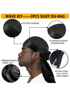 Goiple Wave Pomade For Men Strong Hold Easy Wash 360 Wave Training Hair Cream Waves Grease For Men Promotes Layered Waves Moisture Control And Silky Shine Wave Pomade Wave Brushe Silky Durag Wave Cap Set  - Image 4