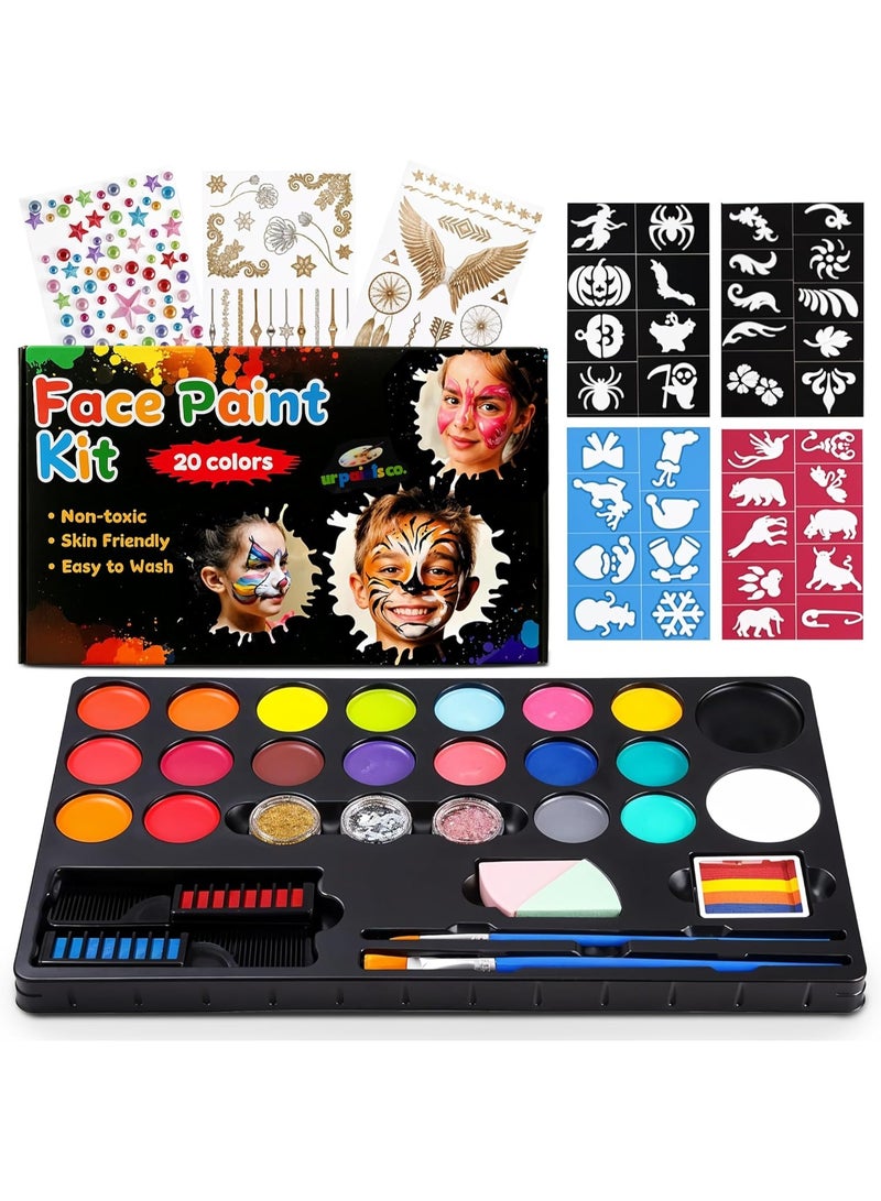 Face Painting Kit for Kids - Non Toxic and Washable Face Paint Kit - Hypoallergenic Make up for Children - Professional Multicolored Pallet for Parties and Celebrations - Image 1