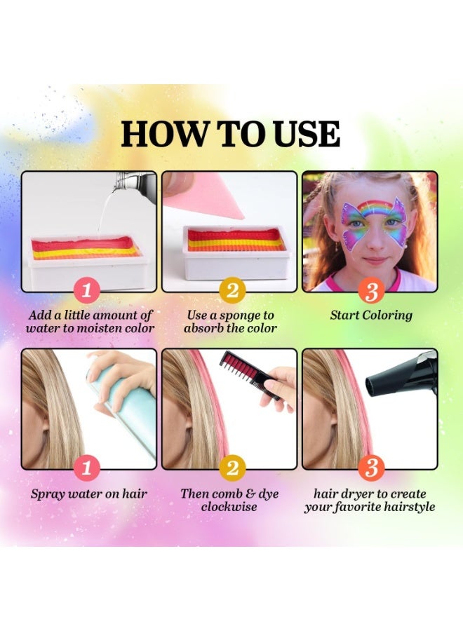 Face Painting Kit for Kids - Non Toxic and Washable Face Paint Kit - Hypoallergenic Make up for Children - Professional Multicolored Pallet for Parties and Celebrations - Image 5