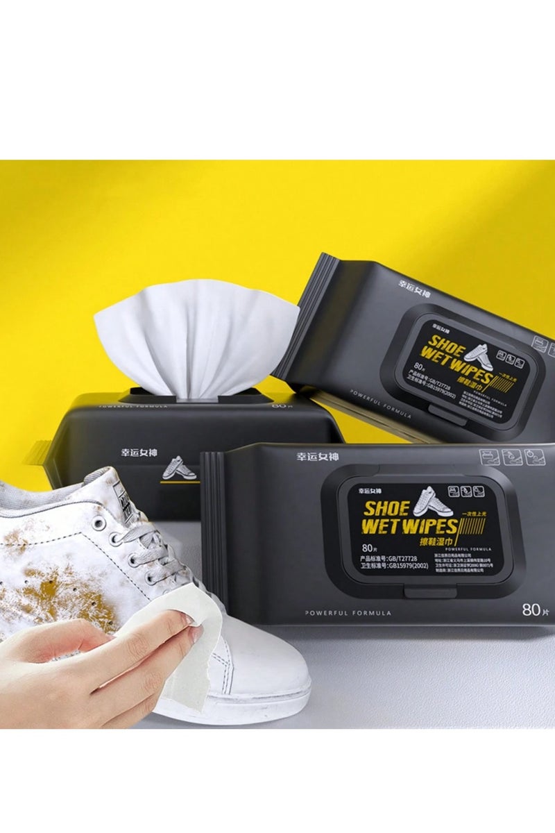 SHOESHINE "Shoe Cleaning Wipes – 80 Pieces/Box – Removes Dirt Without Water for Sneakers & White Shoes" - Image 1
