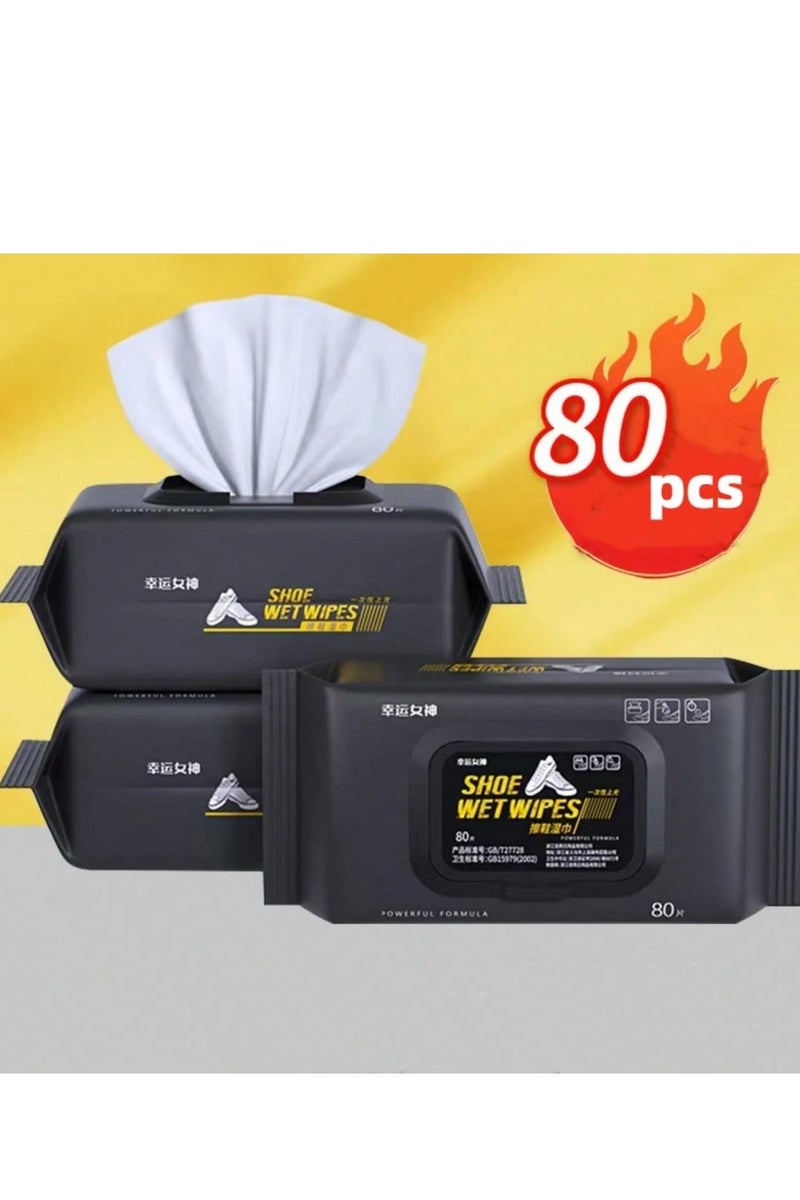 SHOESHINE "Shoe Cleaning Wipes – 80 Pieces/Box – Removes Dirt Without Water for Sneakers & White Shoes" - Image 2