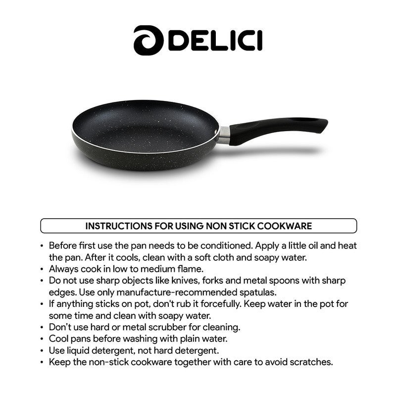 DELICI Non Stick Fry Pan 22CM - Superior Aluminium Body Fry Pan With Heat Proof Bakelite Handle, Eco-Friendly, Dishwasher Safe, Multiple Cooktop Compatible - AFP22GE - Image 5