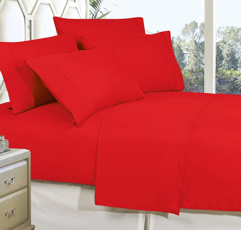 CELINE LINEN Best  Softest  Coziest Bed Sheets Ever! 1800 Premier Hotel Quality Wrinkle-Resistant 4-Piece Sheet Set with Deep Pockets  Full Red - Image 3