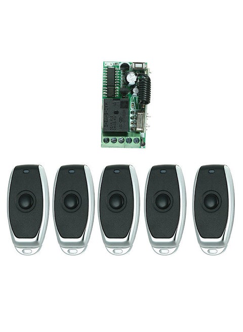 433Mhz DC 12V Universal RF Remote Control Switch Relay Receiver Module Mini 1CH Wireless Control Switch + 5PCS RF 433 Mhz Transmitter Remote Controls