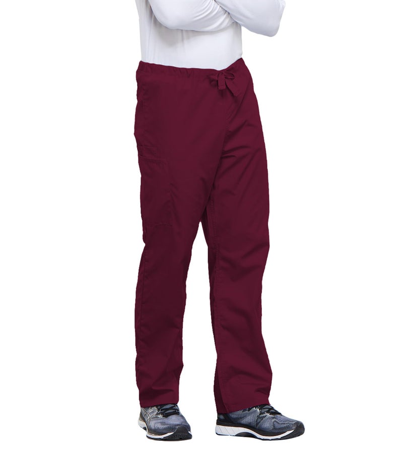 Cherokee Men's Originals Unisex Drawstring Cargo Scrub Pant, Wine, Medium - Image 5