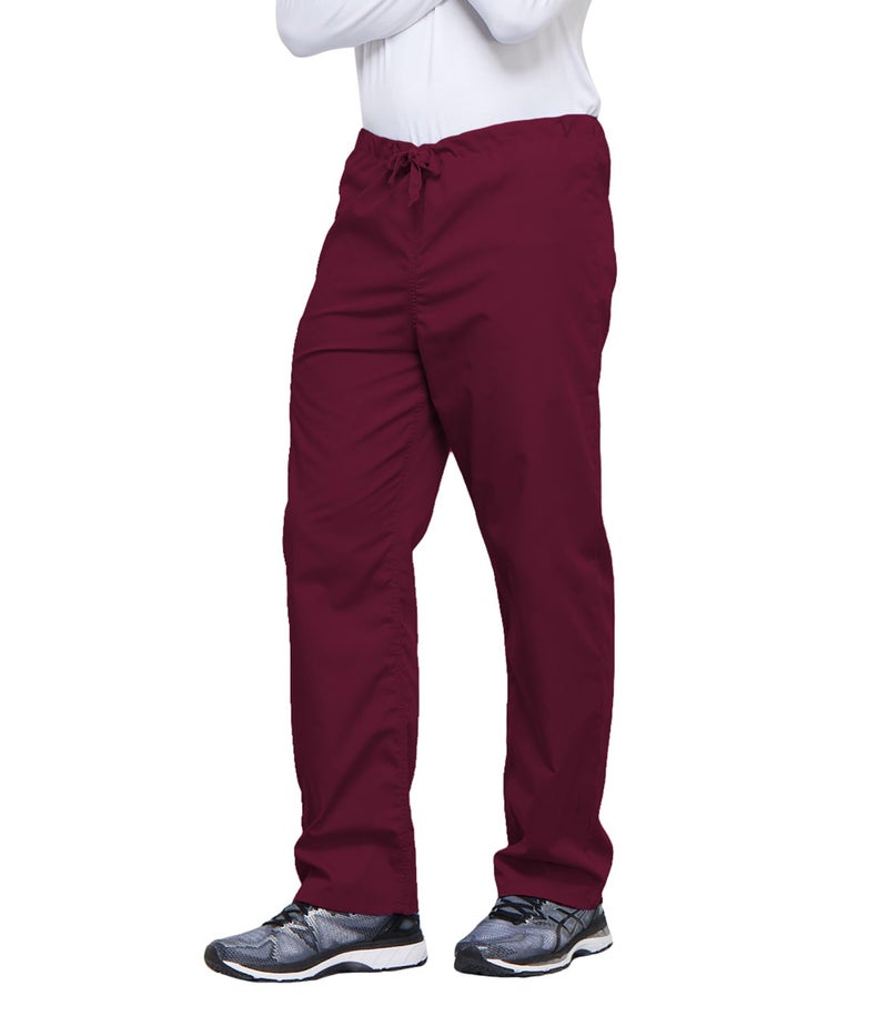 Cherokee Men's Originals Unisex Drawstring Cargo Scrub Pant, Wine, Medium - Image 3